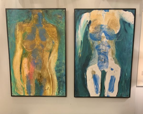 Pair of Acrylic on Canvas Expressionist Nudes