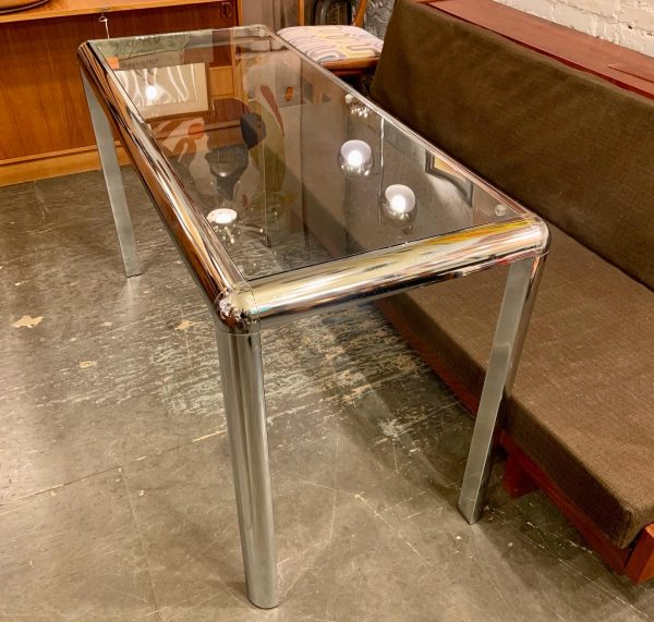 Chrome & Glass Console Table from the 1970s