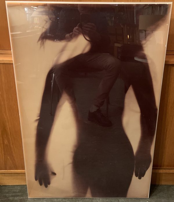 Large Framed Prints from the Early 90s, Female Form Backlit Behind Scrim