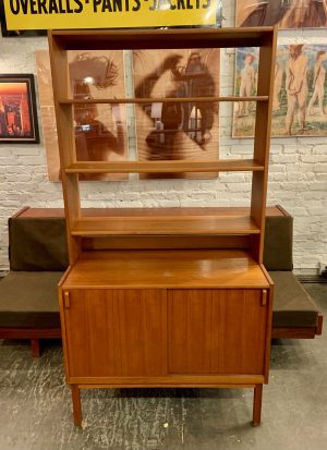 Two Door Teak Cabinets with Bookcase Tops from Sweden