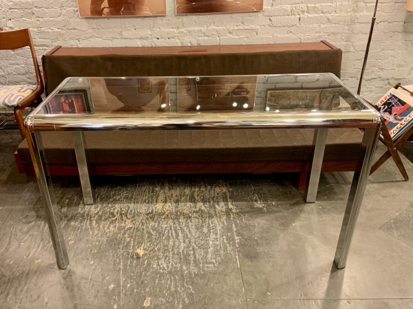 Chrome & Glass Console Table from the 1970s