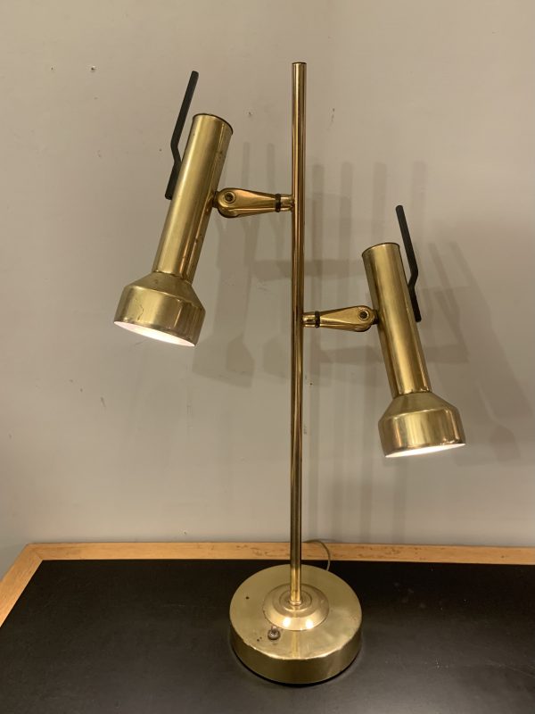 Two Headed Brass Task Lamp from the 1960s