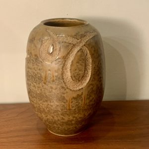 Ceramic Studio Vase with Carved Loop Decoration