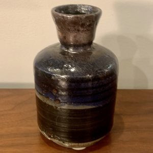 Bottle Shaped Studio Pottery Vase with Flared Top 2