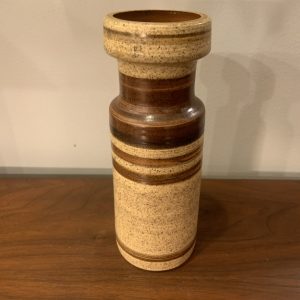 Modern Ceramic Vase with Horizontal Stripe Decor