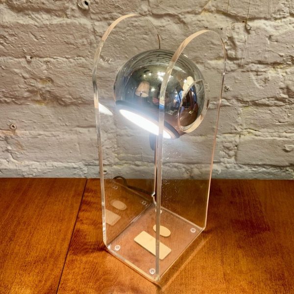 Acrylic & Chrome Table Lamp in the style of Gino Sarfatti