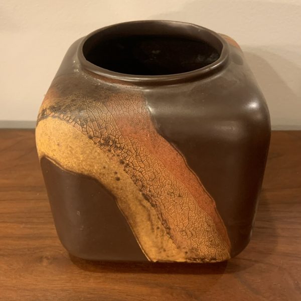 Square Ceramic "Earth Wrap" Vase by Haeger