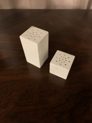 Kenji Fujita Cubist Porcelain Salt & Pepper Shakers