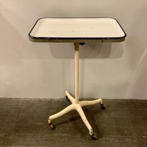 Enameled Metal and Cast Iron Adjustable Tray Table