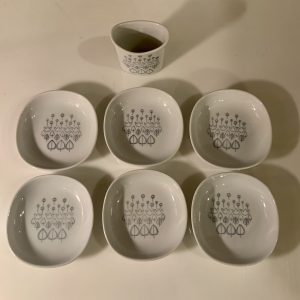 Set of 7 Porcelain Pieces by Upsala Ekeby, Sweden