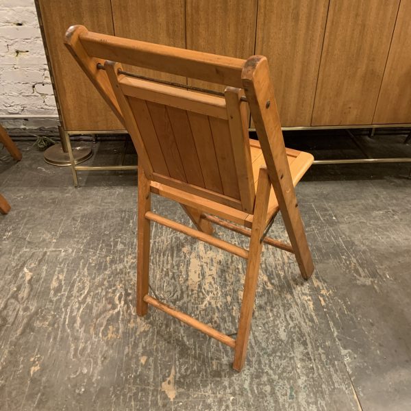 Set of Four 1940s Folding Wooden Chairs