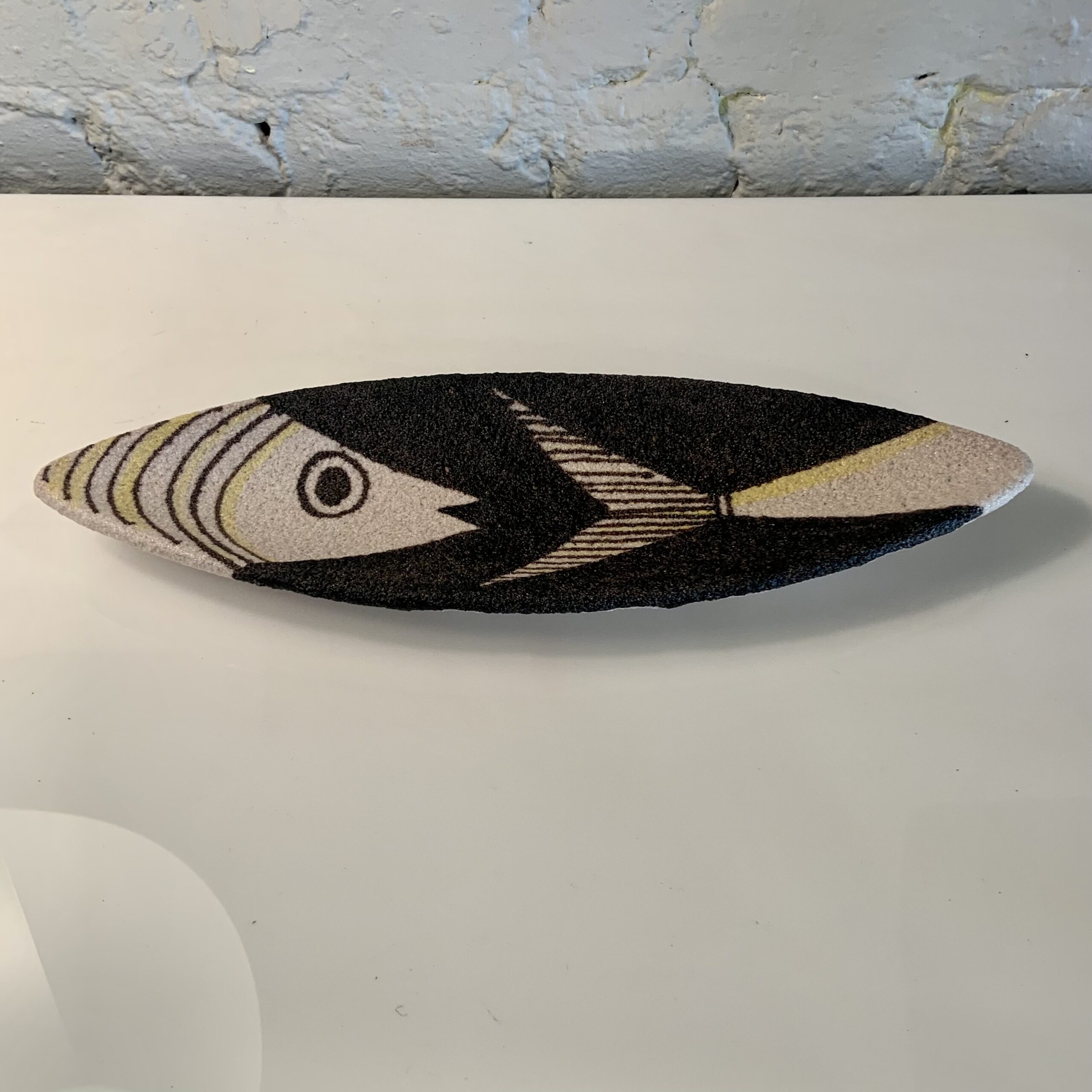 Oval Fish Plate with Volcanic Glaze Finish by Solimene