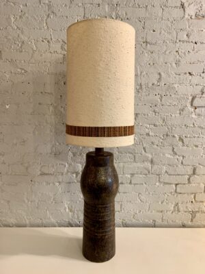 Large Ceramic Lamp with Oversized Shade in the style of Martz