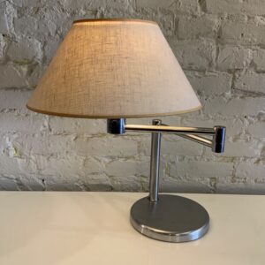 Nessen Nickel Plated Swing Arm Table Lamp