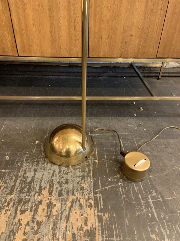 Half Orb Brass Torchiere Floor Lamp