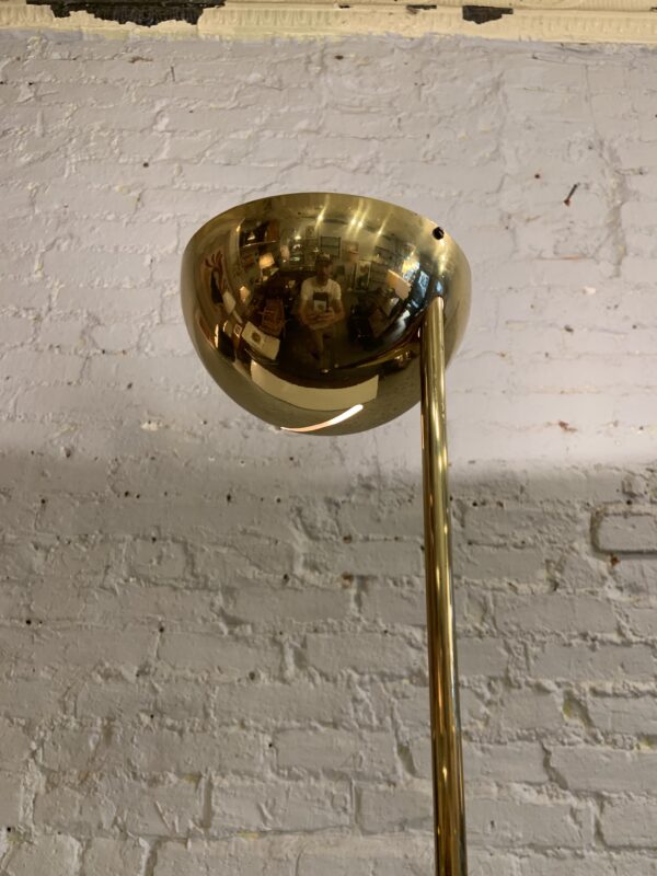 Half Orb Brass Torchiere Floor Lamp