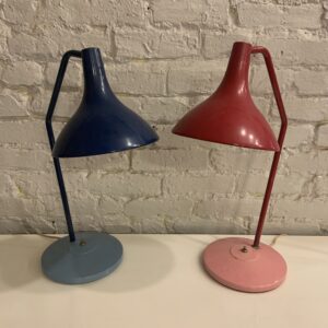 Pair of Red & Blue Articulating Task Lamps