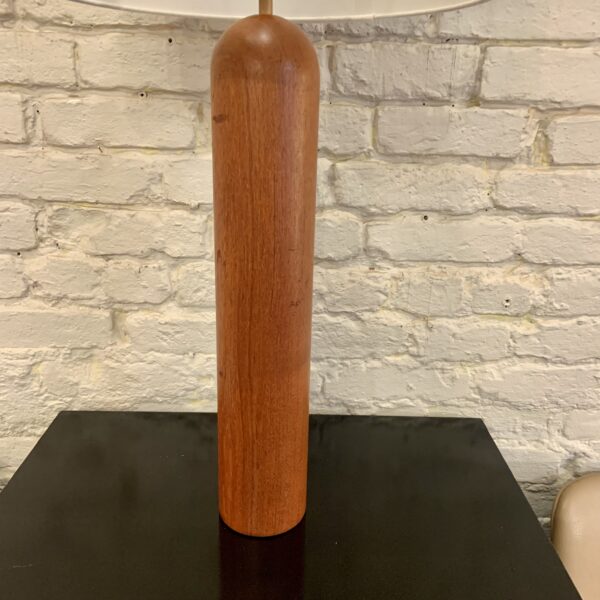 Tall Turned Teak Table Lamp Imported by George Kovacs