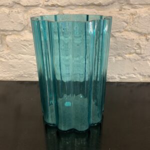 Wavy Blue Cylinder Vase by Jens Quistgaard, Dansk, Finland