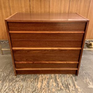 Three Drawer Teak Dresser with Bleached Rosewood Pull from Denmark