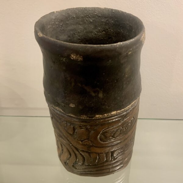 Coil and Slab Stoneware Studio Pottery Vase
