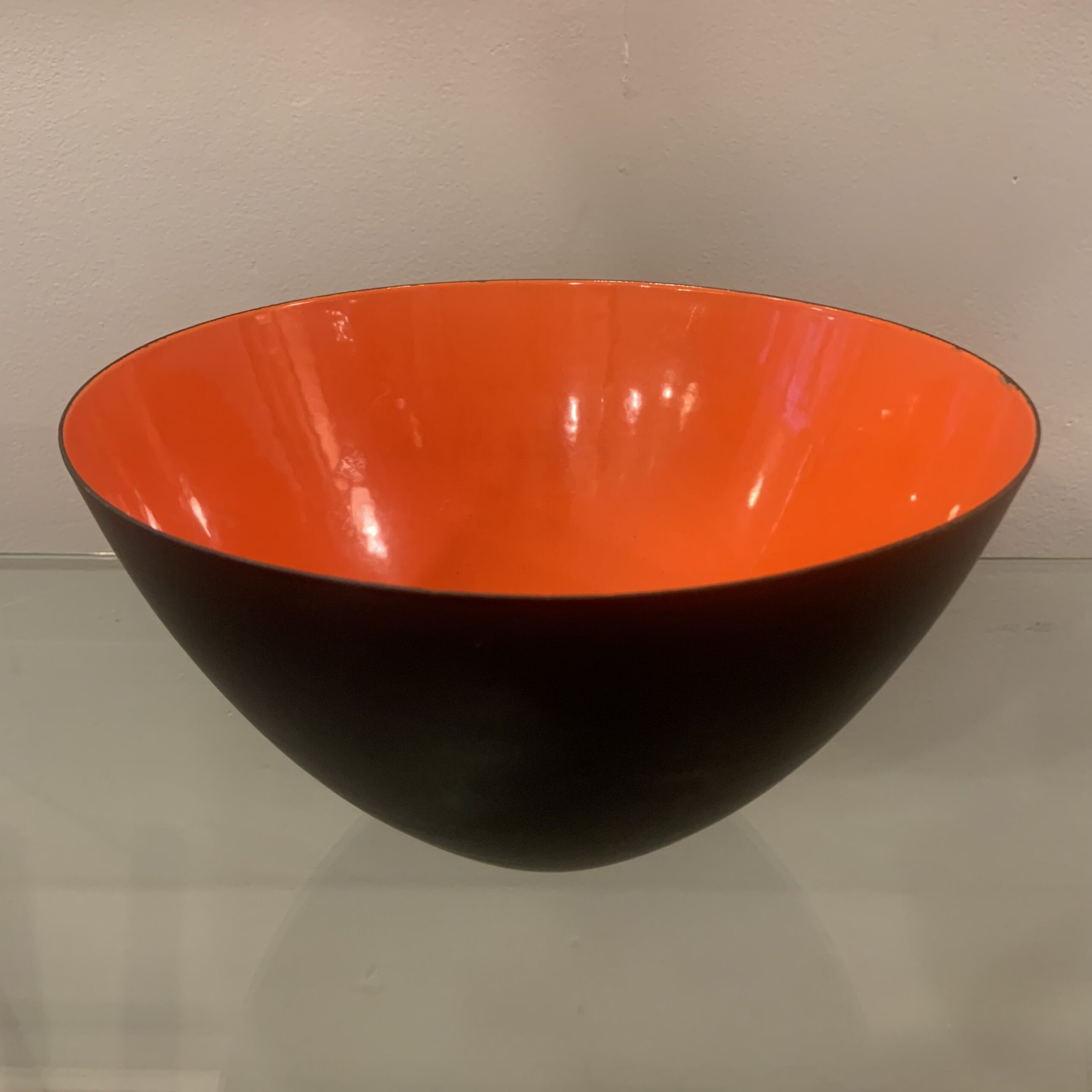 Large Orange Krenit Bowl by Herbert Krenchel