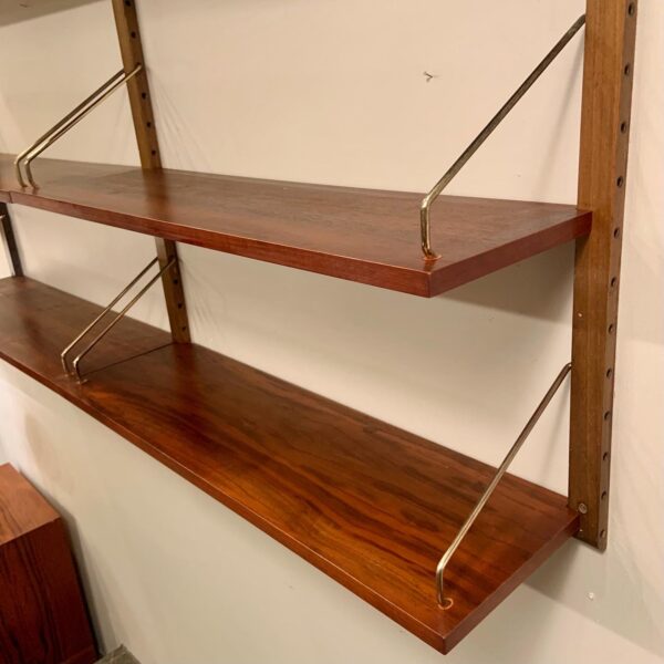 Two Bay Walnut Royal Wall System Shelves by Poul Cadovius
