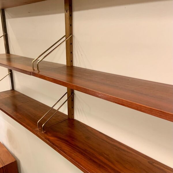 Two Bay Walnut Royal Wall System Shelves by Poul Cadovius