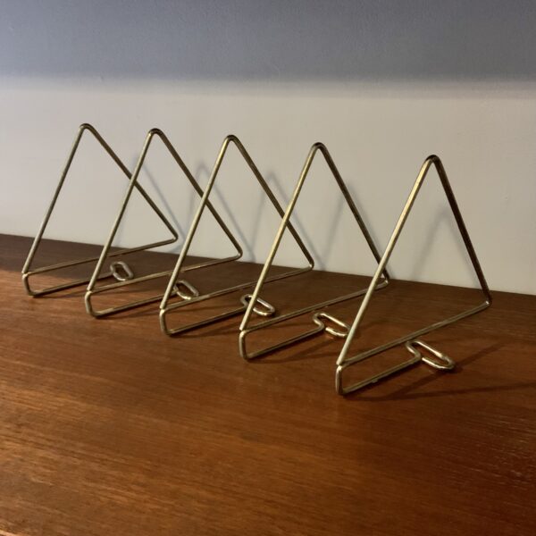 Clamping Triangular Bookends from the 1960s