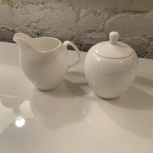 Porcelain Cream Pitcher & Covered Sugar Bowl