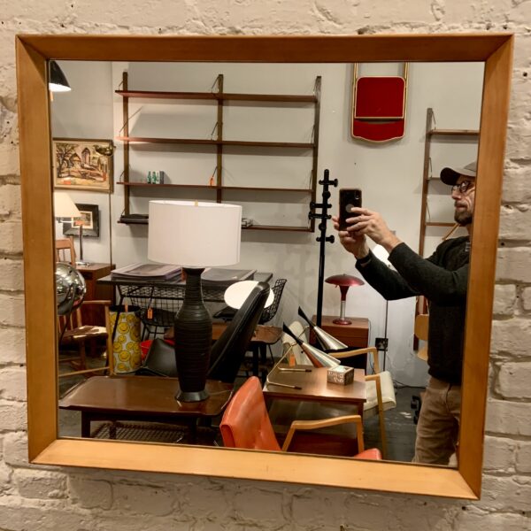 Deep Framed Square Mirror from the 1950s