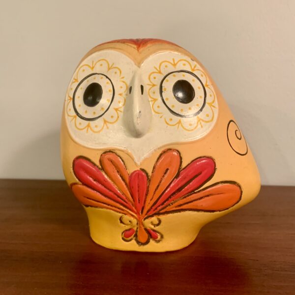 1970s Paper Mache Owl Bank from Japan