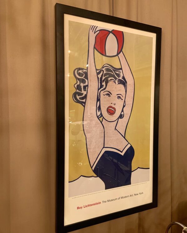 Framed Roy Lichtenstein "Girl with Ball" Poster for MOMA