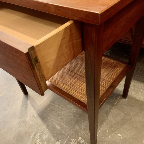 Walnut & Cane Bedside Table by Jack Cartwright for Founders