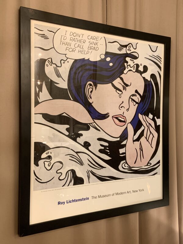 Framed Roy Lichtenstein "Girl Drowning" Poster for MOMA