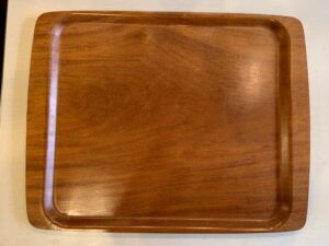 Swedish-made, MCM Bent Teak Wood Tray for Cunard Lines ca 1960s