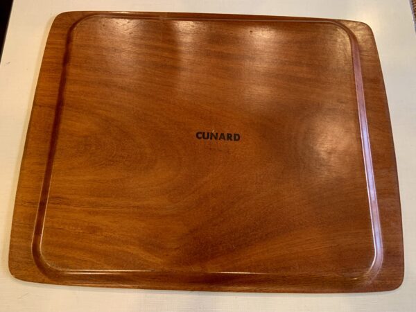 Swedish-made, MCM Bent Teak Wood Tray for Cunard Lines ca 1960s