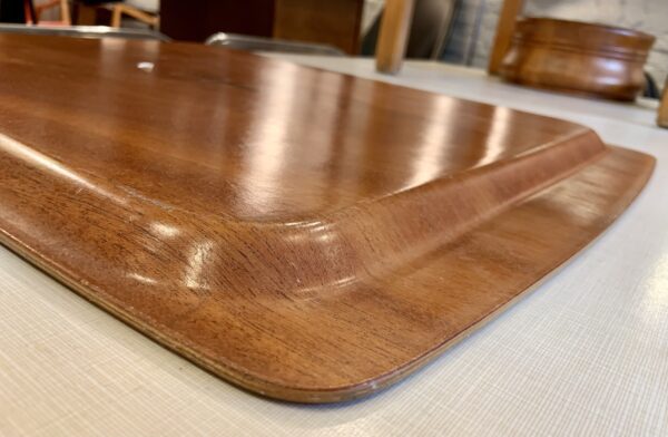 Swedish-made, MCM Bent Teak Wood Tray for Cunard Lines ca 1960s