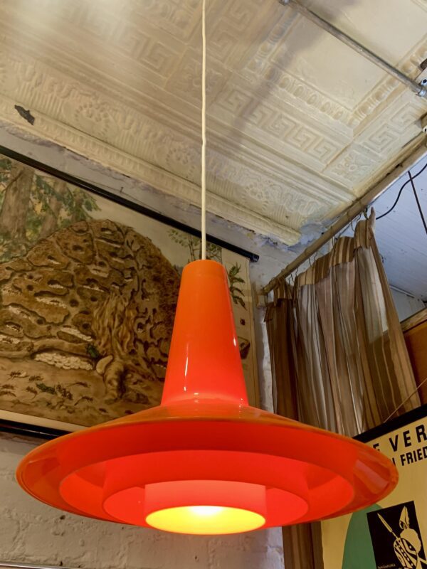 Orange Pendant Lamp by Bent Karlby for A. Schroder Kemi