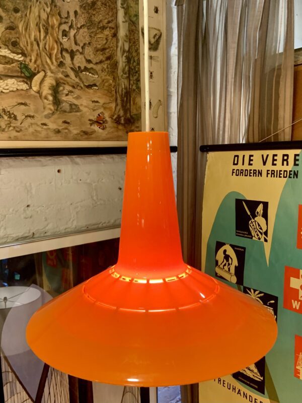 Orange Pendant Lamp by Bent Karlby for A. Schroder Kemi