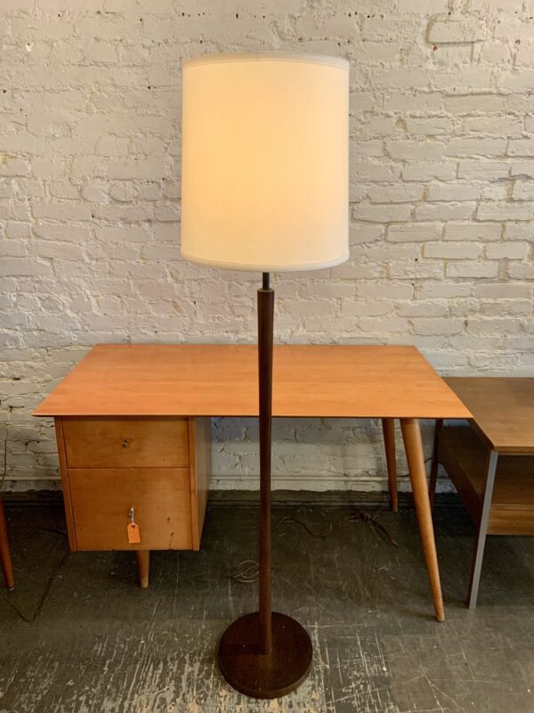 George Kovacs Tall Walnut and Metal Floor Lamp