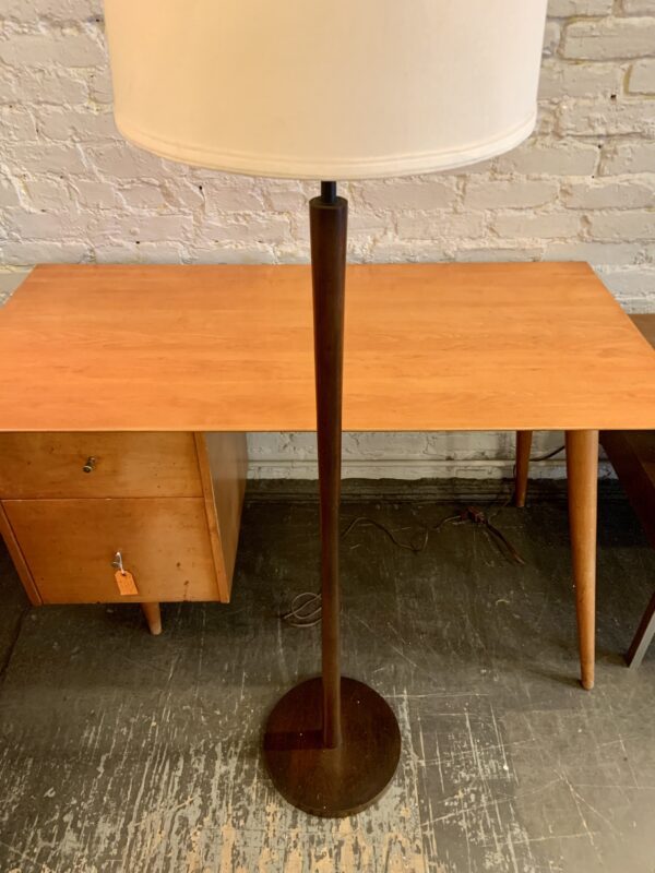 George Kovacs Tall Walnut and Metal Floor Lamp