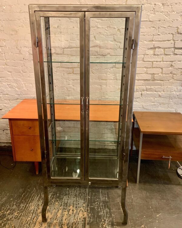 Metal & Glass Medical Industrial Style Cabinet by Dulton