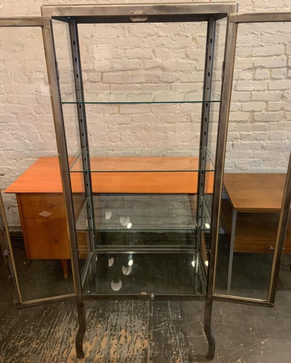 Metal & Glass Medical Industrial Style Cabinet by Dulton