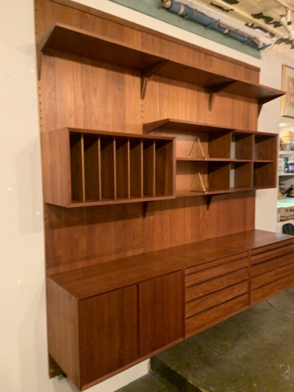 Poul Cadovius Three Bay Paneled Cado Wall System in Teak