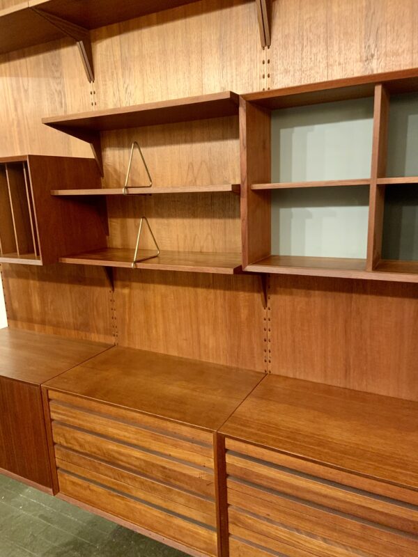 Poul Cadovius Three Bay Paneled Cado Wall System in Teak