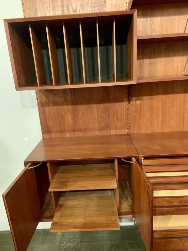 Poul Cadovius Three Bay Paneled Cado Wall System in Teak