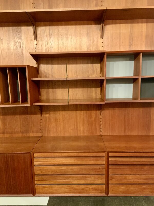 Poul Cadovius Three Bay Paneled Cado Wall System in Teak
