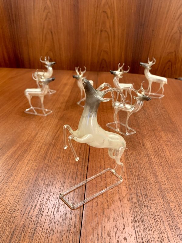 Hand Blown Mercury Glass Reindeer from Germany