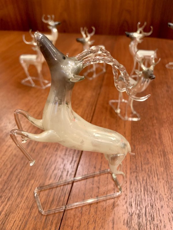 Hand Blown Mercury Glass Reindeer from Germany